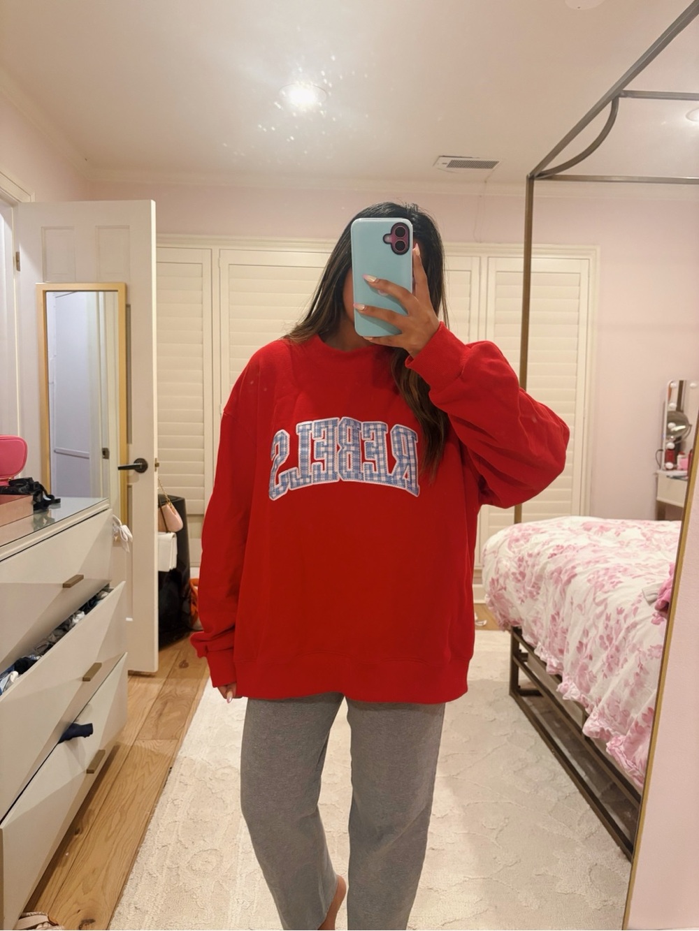 Red Oversized 'REBELS' Graphic MOCKNECK - FROM LILYPAD IN OX